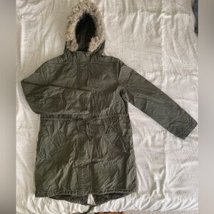 Old Navy - Green Parka with Faux Fur Lining